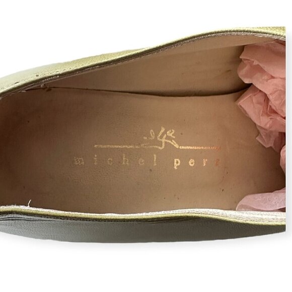 Michel Perry Square Toe Lace Up Flats, Green, Size 37.5 EU - Picture 13 of 13